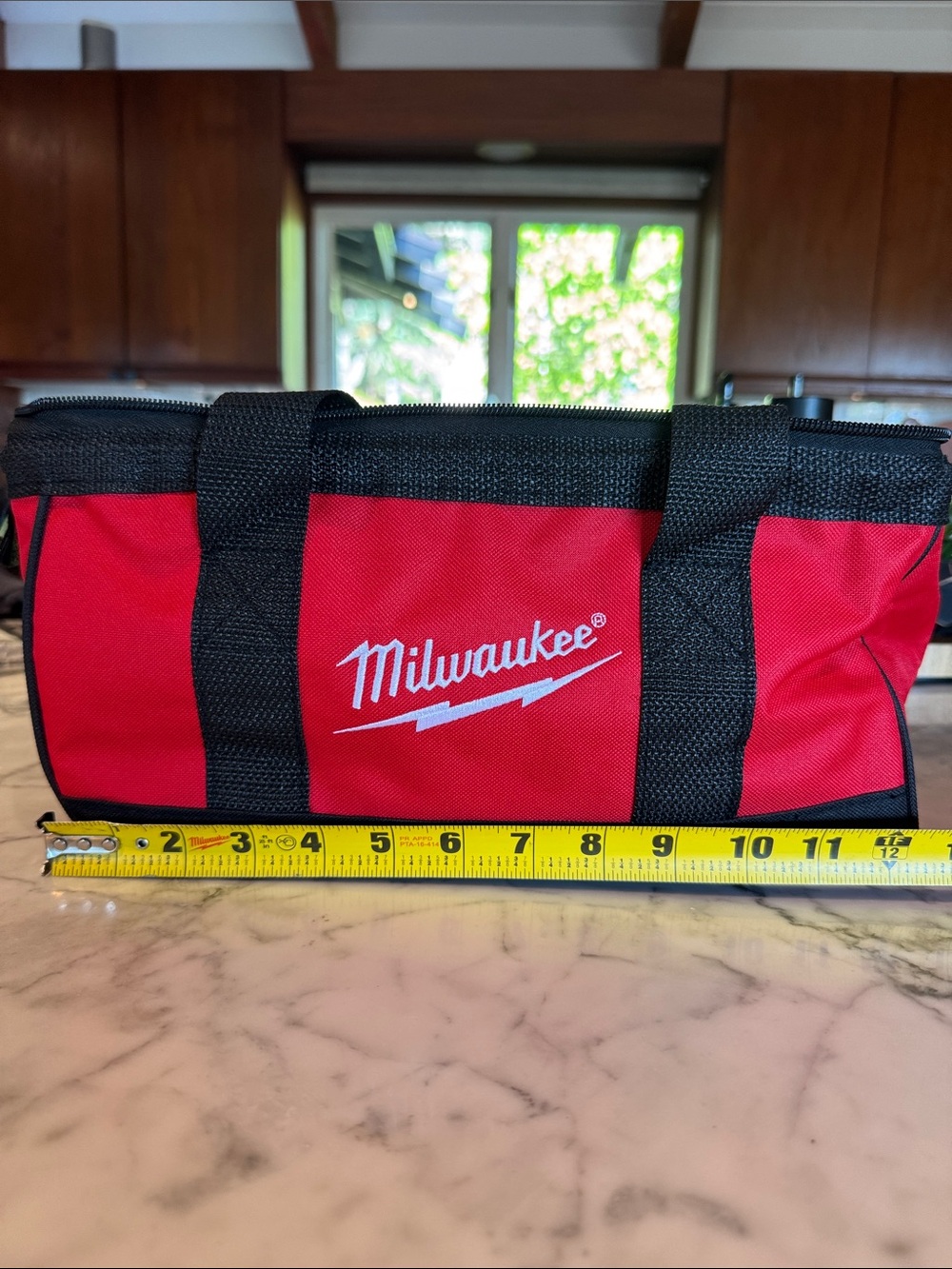 Milwaukee Heavy Duty Contractor Tool Bag 12” Red Black Zipper NWOT